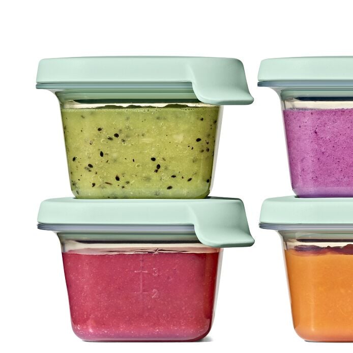 Silicone Baby Blocks Food Storage Containers (4 oz) - Opal - US 7290